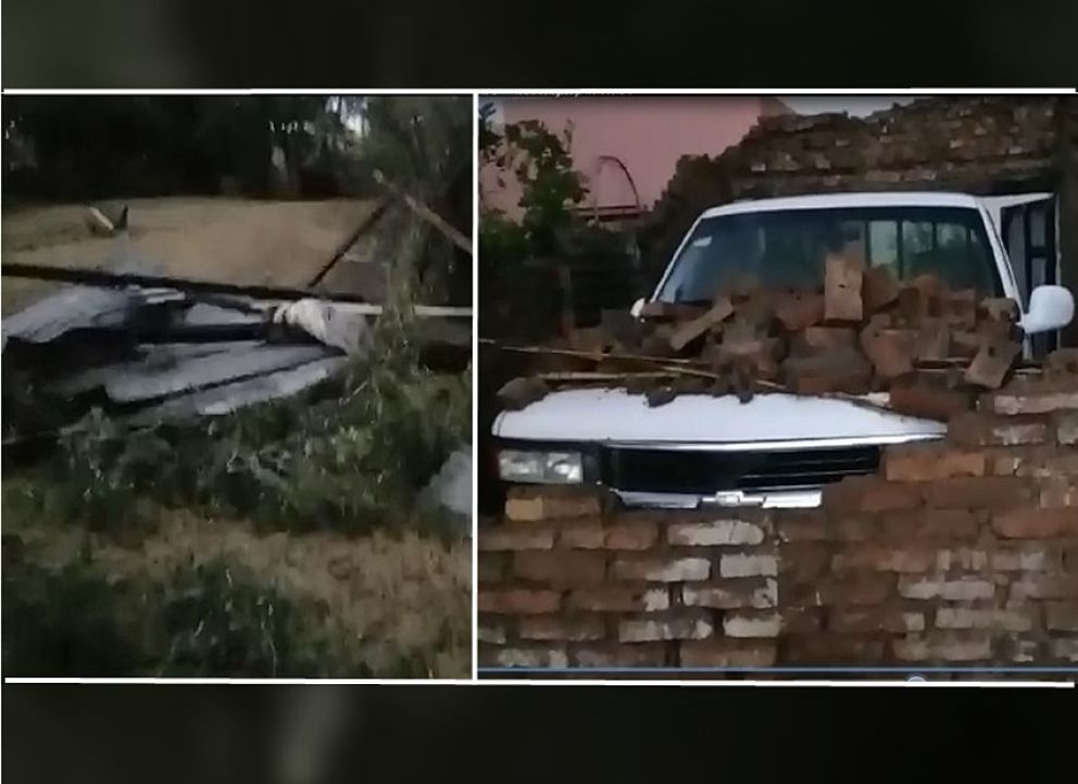 Insólito fenómeno natural: Un fuerte viento hizo estragos en un establecimiento rural
