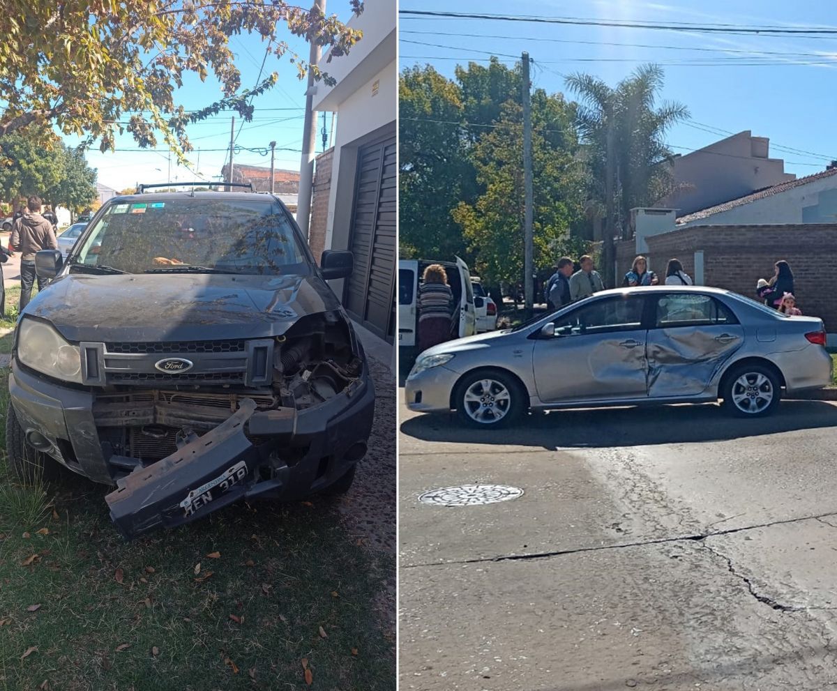 Violento choque entre dos vehículos, con importantes daños