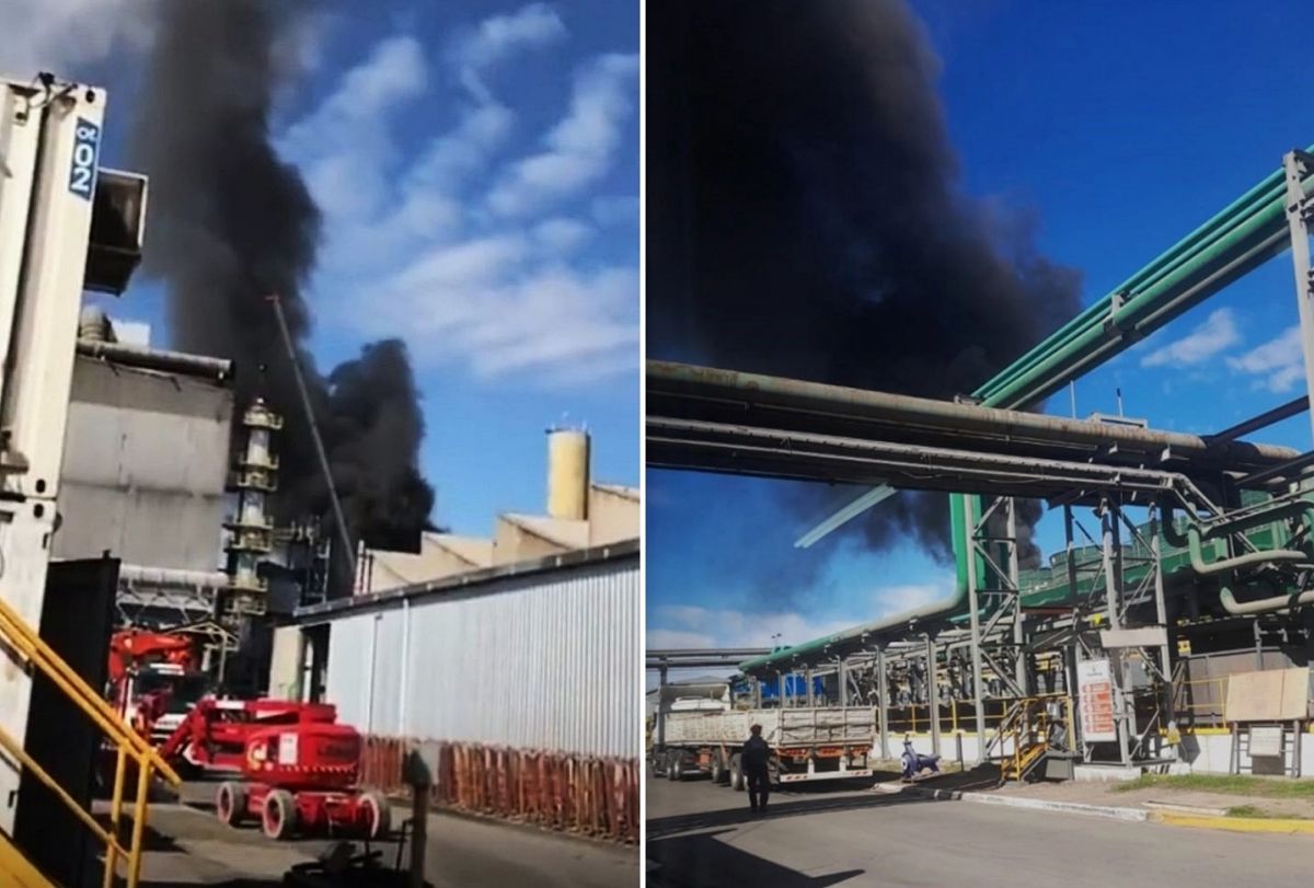 Varias dotaciones de Bomberos sofocaron un importante incendio a Acerbrag 