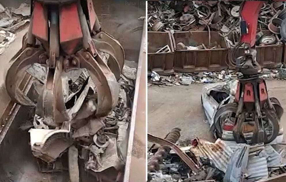 Compactaron vehículos secuestrados por la Dirección de Tránsito